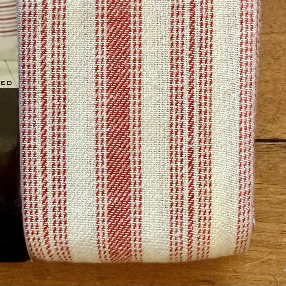 NEW! Lauren Ralph Lauren Red White Stripe Candy Cane Cloth Shower Curtain 70x72